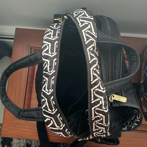 Tennis Bag- Cinda b Black and white Quilted Tennis Bag with - Picture 5 of 5